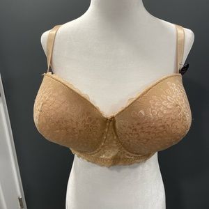 New Body Frosting Tan Lace Bra 44d C17